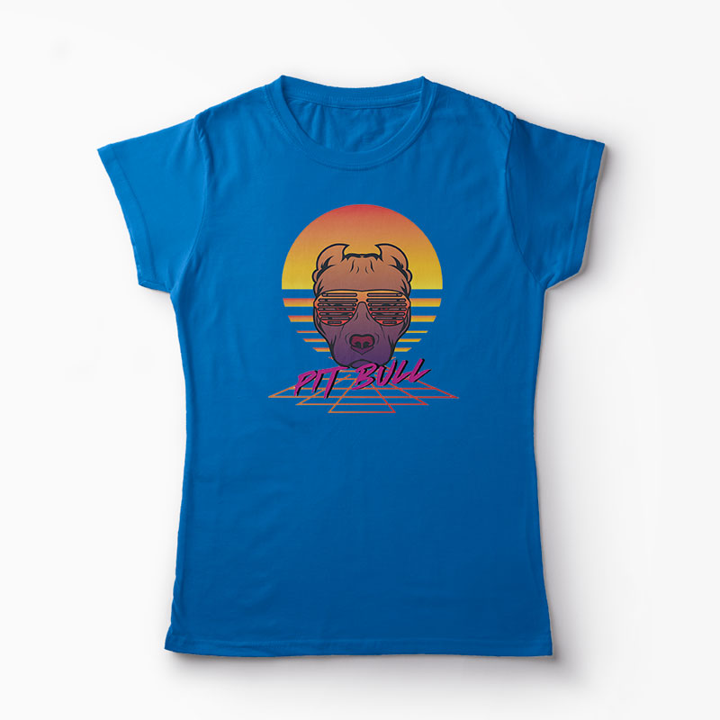 Tricou Pit Bull - Femei-Albastru Regal